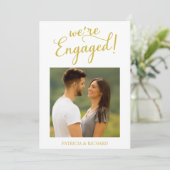 Gold We zijn 'Engaged Verloving Announcement' Foto Aankondiging (Staand voorkant)