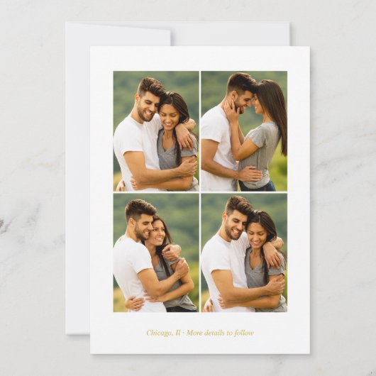 Gold We zijn 'Engaged Verloving Announcement' Foto Aankondiging (Achterkant)