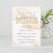 Gold We zijn op Cloud Nine Neutral Baby shower Kaart (Staand voorkant)