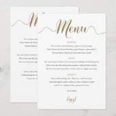Gold Weddenmenu-tabelkaart Menu (Voorkant / Achterkant)