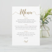 Gold Weddenmenu-tabelkaart Menu (Staand voorkant)