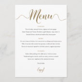 Gold Weddenmenu-tabelkaart Menu (Voorkant)