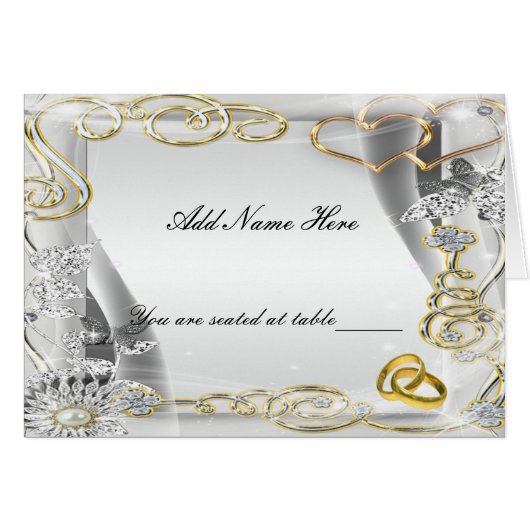 Gold Weddenrennen en hartenetafelkaart (Voorkant Horizontaal)