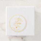 GOLD Weddenschap sleutel tot geluk is de open fles Bedankjes Labels (Met doos)