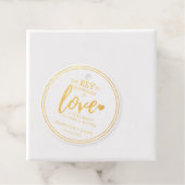 GOLD Weddenschap sleutel tot geluk is de open fles Bedankjes Labels (Met doos)