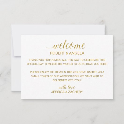 Gold Weddenschap Welkomstcadeau tas met naam en to (Voorkant)