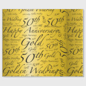 Gold Wedding 50th Jubileum Cadeaupapier (Vlak)