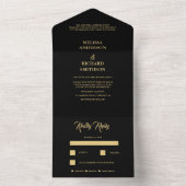 Gold Wedding All In One Uitnodiging (Binnen)