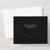 Gold Wedding All In One Uitnodiging (Achterkant)