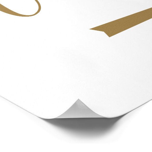 Gold Wedding Arrow Richting rechts aanwijzen Poster (Hoek)