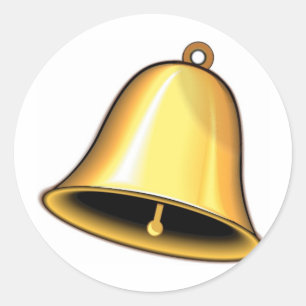 Gold Wedding Bell Ronde Sticker