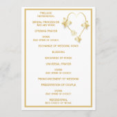 Gold Wedding Church Programma Vlinders Hart Programmakaart (Achterkant)