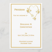 Gold Wedding Church Programma Vlinders Hart Programmakaart (Voorkant)