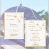 Gold Wedding Church Programma Vlinders Hart Programmakaart