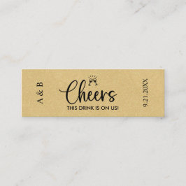 Gold Wedding Drink Ticket Voucher