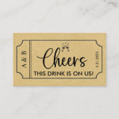 Gold Wedding Drink Ticket Voucher (Voorkant)