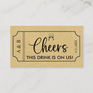 Gold Wedding Drink Ticket Voucher
