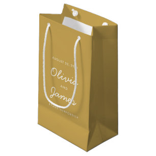 Gold Wedding Eenvoudig Elegant Script Hashtag Favo Klein Cadeauzakje