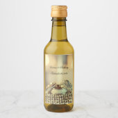 Gold Wedding Elegant Name Date Script Mini Wijn Etiket (Voorkant)