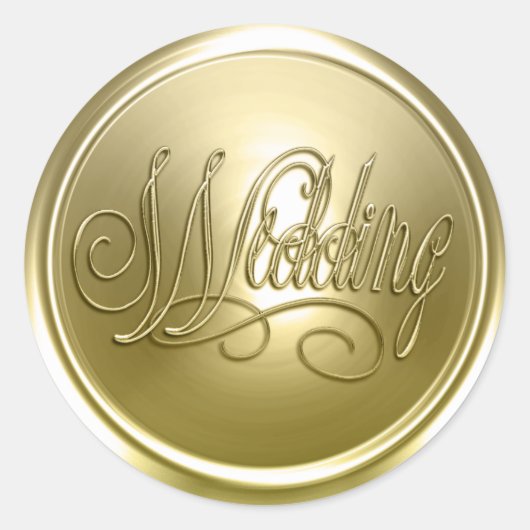 Gold Wedding Envelope-zegel Ronde Sticker (Voorkant)
