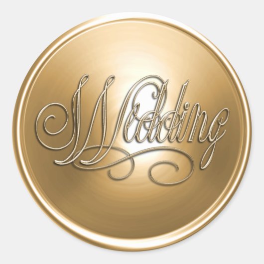 Gold Wedding Envelope-zegel Ronde Sticker (Voorkant)