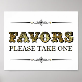 Gold Wedding FAVORS Sign Print