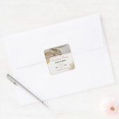 Gold Wedding Folie met ringbanduitnodiging Vierkante Sticker (Envelop)