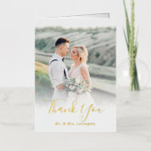 Gold Wedding Foto Hartelijk dank Folie Wenskaart (Voorkant)