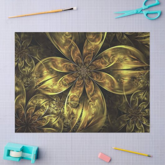 Gold Wedding Fractal Flowers Tissuepapier (Craft)