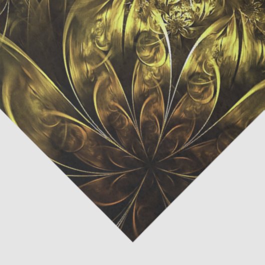 Gold Wedding Fractal Flowers Tissuepapier (Detail)