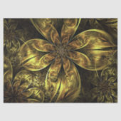 Gold Wedding Fractal Flowers Tissuepapier (Voorkant)