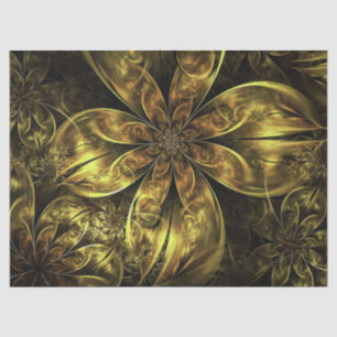 Gold Wedding Fractal Flowers Tissuepapier