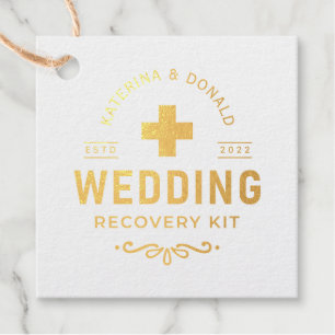 Gold Wedding Hangover Recovery Kit Folie Favor Tag