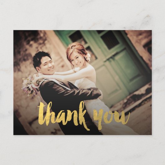 Gold Wedding Hartelijk dank Briefkaart voor de fot (Voorkant)