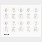GOLD Wedding Heart Warmste Bedankt | Dank u wel Ronde Sticker (Vel)