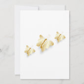 Gold Wedding Invitation Butterflies Design Kaart (Achterkant)