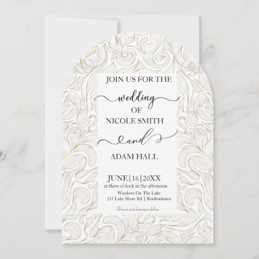 Gold Wedding Invitation Kaart (Voorkant)