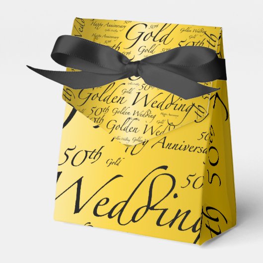 Gold Wedding Jubileum Bedankdoosjes (Voorkant Zijde)