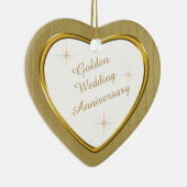 Gold Wedding Jubileum Heart Keepomwille Keramisch Ornament (Rechts)