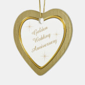 Gold Wedding Jubileum Heart Keepomwille Keramisch Ornament (Links)