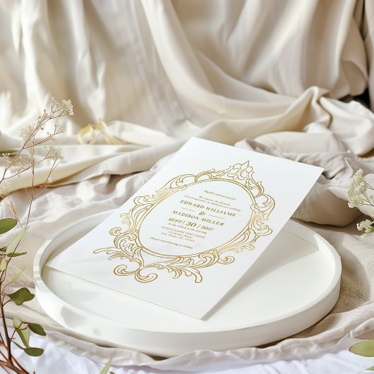 Gold Wedding  Lijst Custom Wedding Invitat Kaart