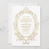 Gold Wedding  Lijst Custom Wedding Invitat Kaart (Voorkant)
