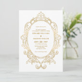 Gold Wedding  Lijst Custom Wedding Invitat Kaart (Staand voorkant)