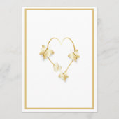 Gold Wedding Menu Butterflies Heart Design (Achterkant)