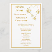 Gold Wedding Menu Butterflies Heart Design (Voorkant)