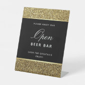 Gold Wedding Open Bar Sign Reclamebord Met Voetstuk (Voorkant)