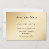 Gold Wedding Photo Save the Date Cards (Achterkant)