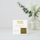 Gold Wedding Photo Sharing met QR-code Informatiekaartje (Staand voorkant)