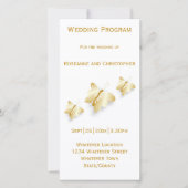 Gold Wedding Program Butterflies Design (Voorkant)