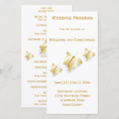 Gold Wedding Program Butterflies Design (Voorkant / Achterkant)